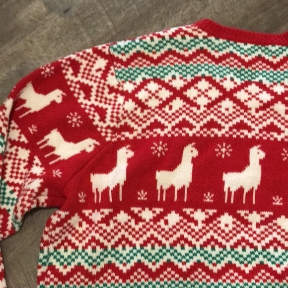 Jolly Sweaters Llama in Scarf and Santa Hat Ugly Christmas Sweater size XXL - Picture 16 of 17